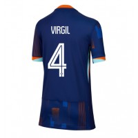 Camiseta Países Bajos Virgil van Dijk #4 Visitante Equipación para mujer Eurocopa 2024 manga corta